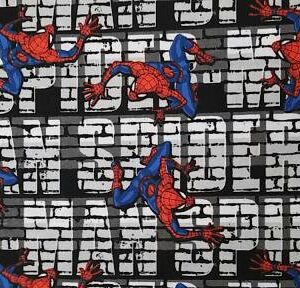 Marvel Spiderman Licenced Fabric FQ & 1/2m 100% cotton comic book wall mini web
