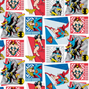 DC Heroes Heroines Licenced Fabric Super Wonder Bat girl power logo retro comic