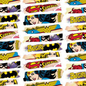 DC Heroes Heroines Licenced Fabric Super Wonder Bat girl power logo retro comic