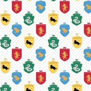 Harry Potter Licenced fabric FQ-1/2m wands magic owls houses map 100% cotton
