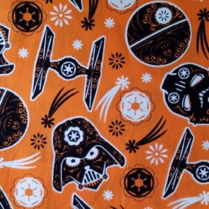 Halloween Star Wars Darth Vader Death Star Orange Black FQ & 1/2m glow in dark - Half Meter