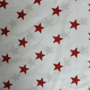 Red Star on white 60 inch FQ /half metre 100% cotton - Fat Quarter