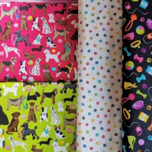 Makower Furry Friends Dog Breeds fabric