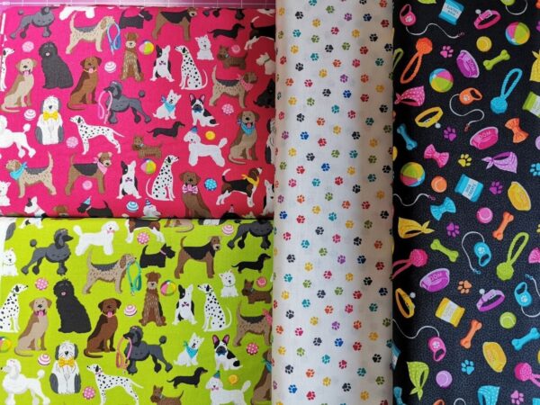 Makower Furry Friends Dog Breeds fabric