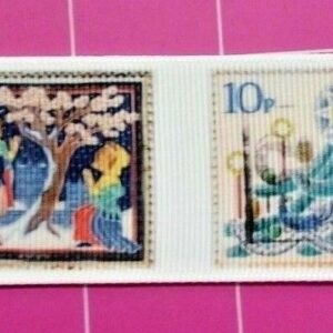 Christmas Ribbon Letter Stamps Label embelish gros grain 3 or 6 strips free p&p - 3x traditional