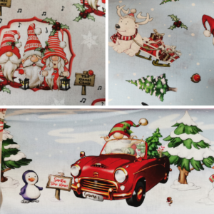 Debbi Moore Driving Gnome Christmas Fabric