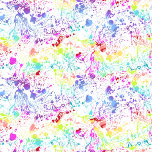 Makower Libs Elliot Beguiled charms splatter rainbow mix icon FQ & 1/2m