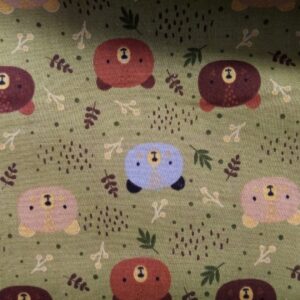 Polycotton pattened, multi colours design 80% poly, 20%cot, Half metre, - bears