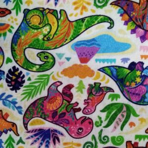 Little Johnny Fabric 60 inch FQ & 1/2m 100% cotton Disney space rainbow dino floral