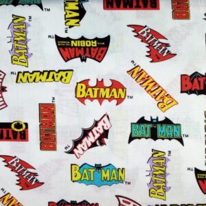 DC Batman & Robin Licenced fabric Retro comic book dark knight logo 100% cotton