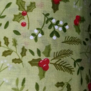 Polycotton pattened, multi colours design 80% poly, 20%cot, Half metre, - holly green