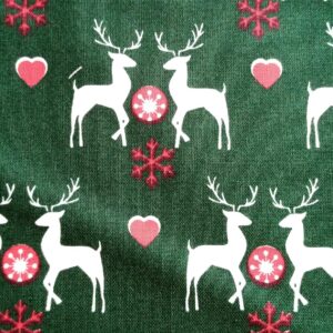 Craft Cotton Christmas Print Fabric FQ & 1/2m 100% cotton Traditional Stags Dogs