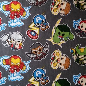 Marvel Heroes Licenced Fabric FQ & 1/2m 100% cotton comic book kawii line art