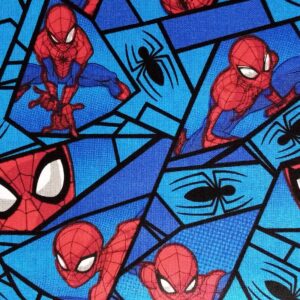 Marvel Spiderman Licenced Fabric FQ & 1/2m 100% cotton comic book wall mini web