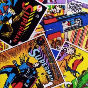 DC Heroes Heroines Licenced Fabric Super Wonder Bat girl power logo retro comic