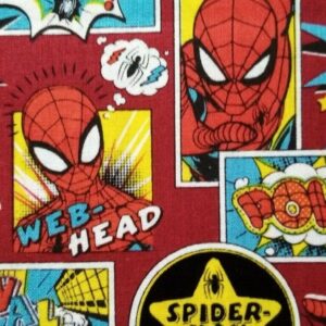 Marvel Spiderman Licenced Fabric FQ & 1/2m 100% cotton comic book wall mini web