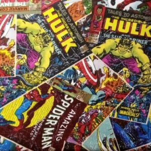 Marvel Heroes Licenced Fabric FQ & 1/2m 100% cotton comic book kawii line art