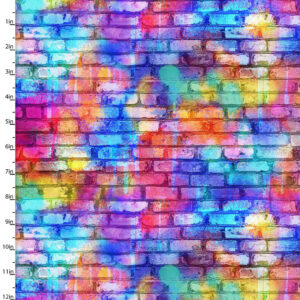 3 Wishes Dogs in the City FQ, 1/2m & 1 yrd panel graffiti bright various breeds