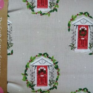 Craft Cotton Christmas Print Fabric FQ & 1/2m 100% cotton Traditional Stags Dogs