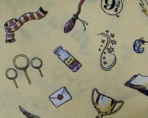 Harry Potter Licenced fabric FQ-1/2m wands magic owls houses map 100% cotton