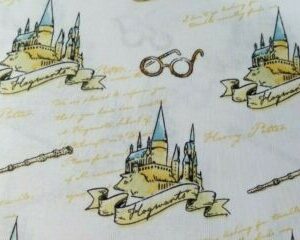 Harry Potter Licenced fabric FQ-1/2m wands magic owls houses map 100% cotton
