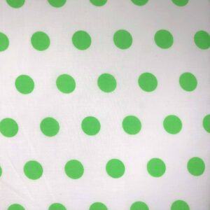 Polycotton polka dot white/colour multi 80% poly 20%cotton 1/2m - lime