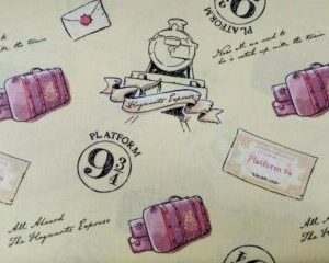Harry Potter Licenced fabric FQ-1/2m wands magic owls houses map 100% cotton