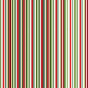 Makower Festive Christmas Metalic Stripe & Holly trail Floral FQ 1/2m