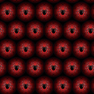 Craft Cotton Spooky Halloween Fabric Spiders Monsters Horror Clown Zombie Tarrot - metre, black widow