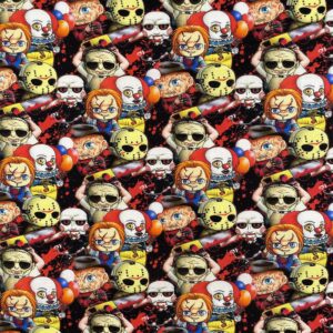 Craft Cotton Spooky Halloween Fabric Spiders Monsters Horror Clown Zombie Tarrot - metre, friends like this