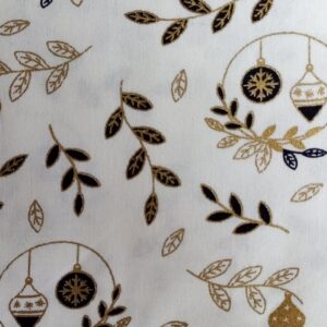 Craft Cotton Christmas Metallic Star Snowflake Bauble Mistletoe FQ 1/2m & bundle
