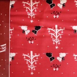 V&A Christmas fabric Wish Scottie Dog red white blk FQ 1/2m & FQ bundle 5 piece