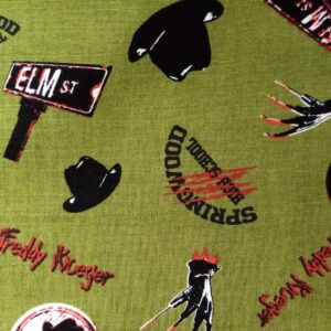 Halloween Movie Licenced Fabric FQ & 1/2m IT Jason Freddy Chucky 100% cotton