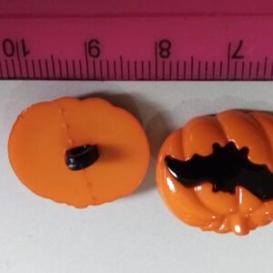 Halloween Decorative Buttons Bats Black cats witch Pumpkin face hats script - pumpkin bat