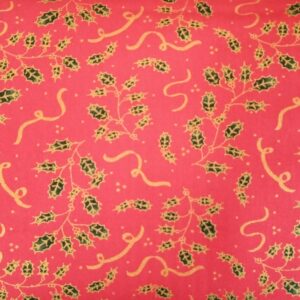 Craft Cotton Christmas Classic Metallic FQ 1/2m Bundle holly pointsettia floral