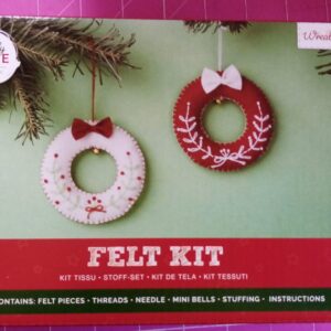 Simply Make Christmas Ornaments DIY Felt Sewing Kit Hearts Wreath Star Mittens - wreath