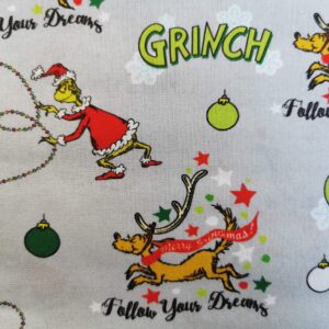 The Grinch Christmas Fabric FQ 1/2m stocking/advent panel FQ pack various design