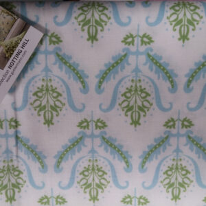 Gutermann Fabric 1/2m 100% cotton 60" Damask Baroque Floral pink red purple blue - Notting hill bl/wht baroque