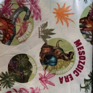 NHM Jurassic Dinosaur Patchwork Quilt kit includes Fat quarter pack, wadding, backing fabric and info sheets. No pattern or binding included - period timeline