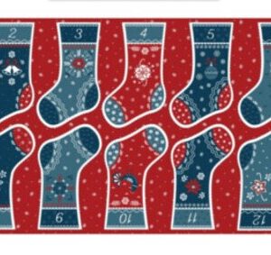 Makower & Craft Cotton Christmas Stocking DIY Kit panel lining wadding Merry Santa robin hare scandi Stuart Hillard folk art mini med large - hillard mini