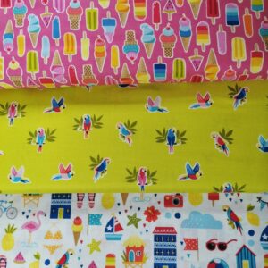 Panel Print Cushion Cover Kit Makower Fruity Friends fabric, zip and cord, Full instructions and video. Sew at home pack easy craft gift DIY