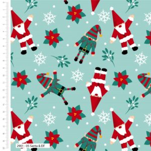 Craft Cotton Christmas Gnome FQ 1/2m Bundle santa gingerbread elf