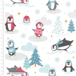 Polar Pals Christmas Fabric FQ 1/2m & bundle penguin bear igloo winter scene ski
