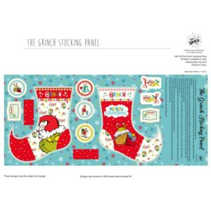 The Grinch Christmas Fabric FQ 1/2m stocking/advent panel FQ pack various design