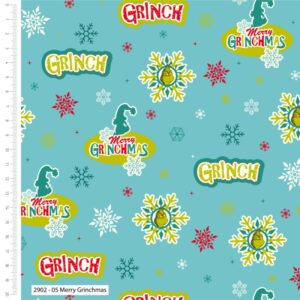 The Grinch Christmas Fabric FQ 1/2m stocking/advent panel FQ pack various design