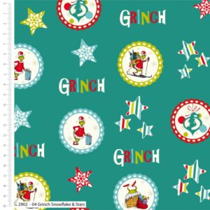 The Grinch Christmas Fabric FQ 1/2m stocking/advent panel FQ pack various design