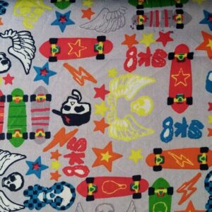 Cotton Poplin Fabric Various patterns 100% cotton 1/2m animals Camo Floral Tea - skater boy