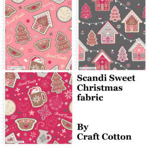 Craft Cotton Christmas Scandi Sweet FQ 1/2m Bundle gingerbread cookies treats