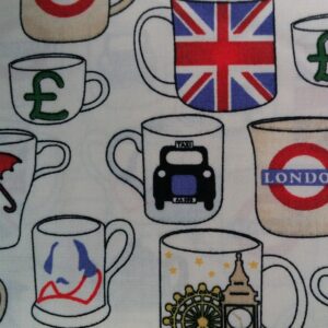 Cotton Poplin Fabric Various patterns 100% cotton 1/2m animals Camo Floral Tea - British tea
