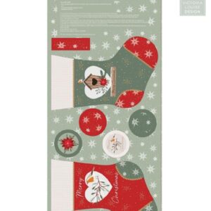 Welcome Home Christmas Fabric 100% cotton FQ 1/2m bundle advent/stocking panel